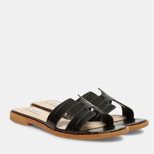 🖤 Steve Madden Steven HADYN/HANNA Black Croc Sandals | Size 8.5 | Trending ✨
